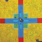 Aleluja - Križna kompozicija – akril in kolaž na platnu, 60x60 cm, 2006