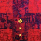 Križna kompozicija – akril in kolaž na lesu, 25x25 cm, 2008 - 2009
